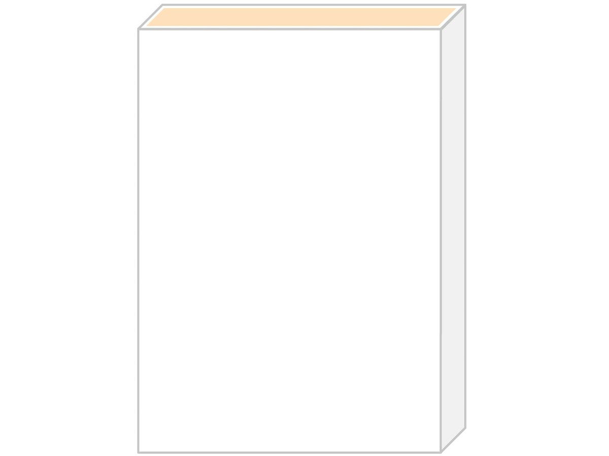 Fertigteil Schrankboden -Tablar beschichtet K101 Frontweiss PE Perl beide Längskanten belegt ABS 1.0mm