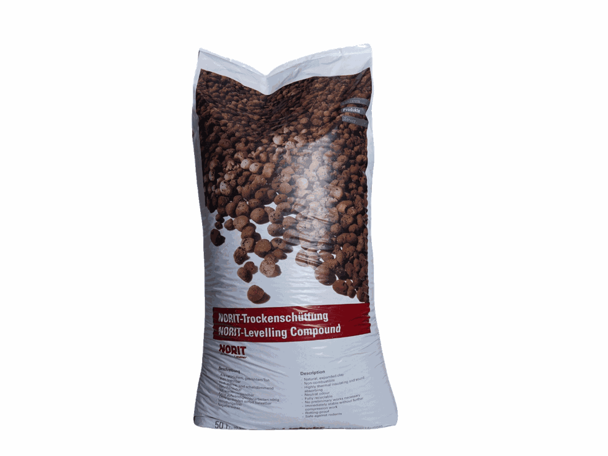Trocken Schüttung Norit Blähton gebrochen Schütthöhe 10-100mm Sack à 50l