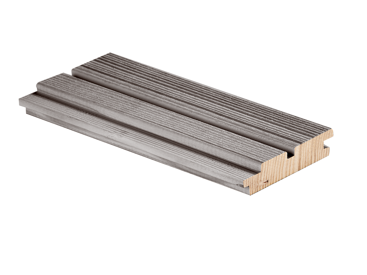 Fassade Schalung QUALIWOOD Tanne A+R Nr. 687/14 Greyback rift/halbrift keilgezinkt Profil 12