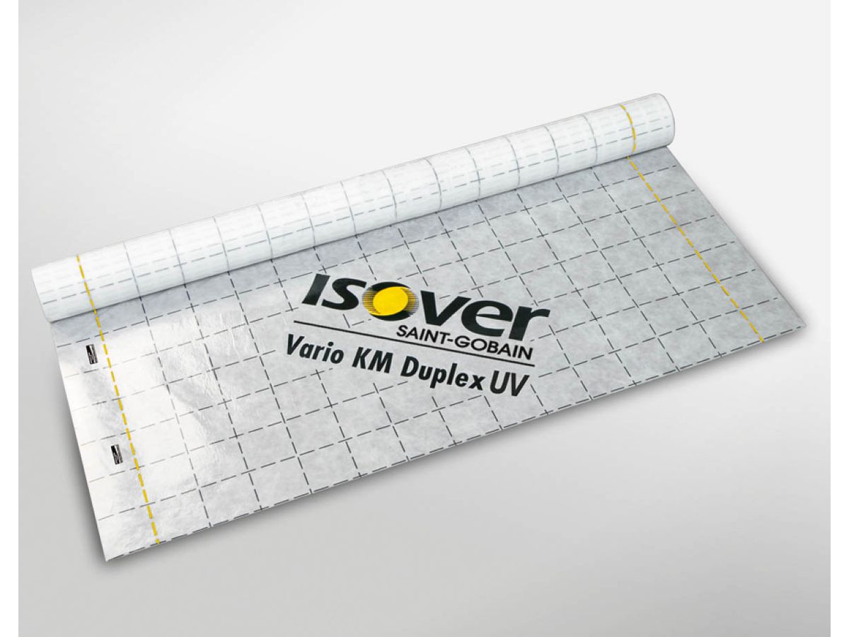 Dampfbremse Vario KM Duplex UV feuchtevariabel SD-Wert 0.3-5m Euroklasse E(Isover)  Rolle à 60 m2