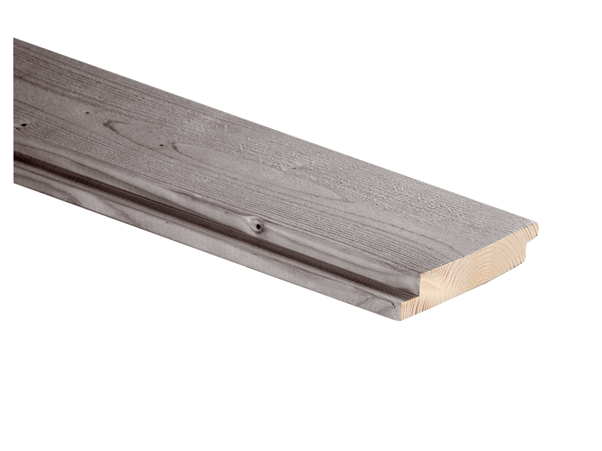 Fassade Schalung QUALIWOOD Wechselfalz Sichtnut Fichte Nord N1 ArboGrey 050 Mica Sicht sägeroh 3-s gehobelt Profil 65 N+K