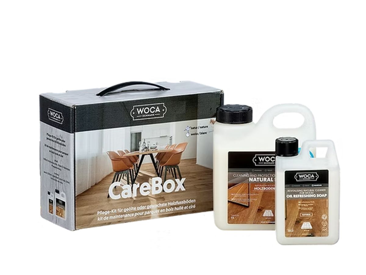Parkett Pflege Woca Care Box für geöltes Parkett natur