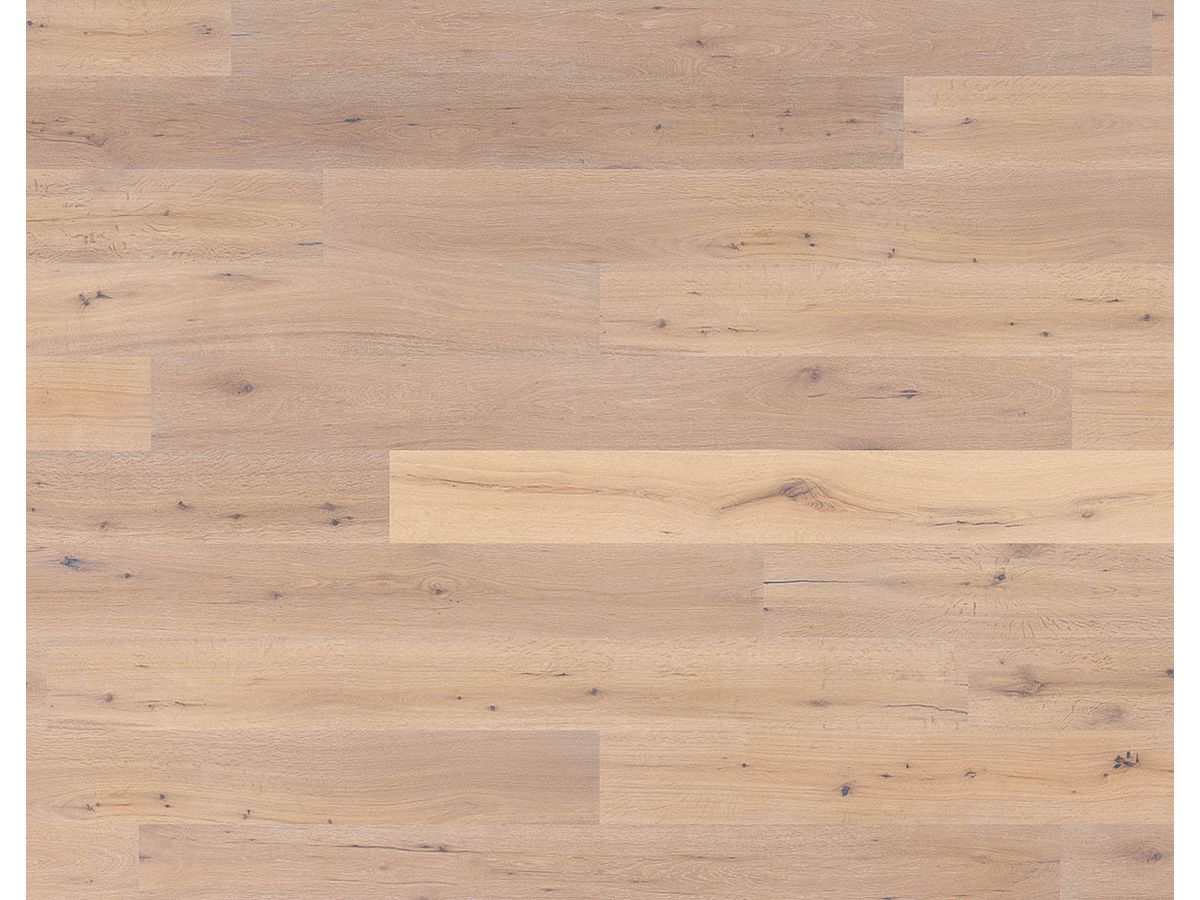 QUALIWOOD BASIC Landhausdiele Blenio Eiche rustikal gebürstet gefast cremeweiss geölt