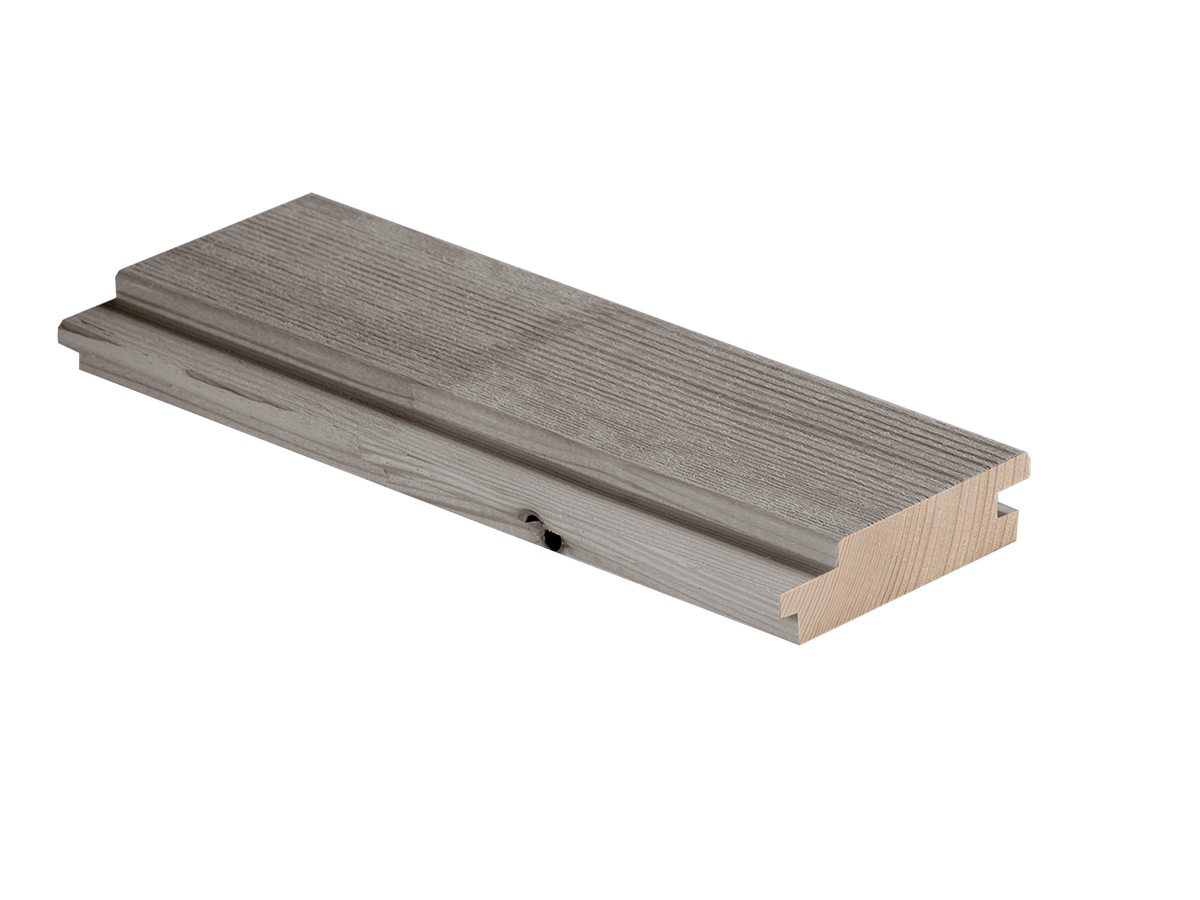 Fassade Schalung QUALIWOOD Tanne A+R ArboGrey Classic Stahlgrau strukturfein Profil 11