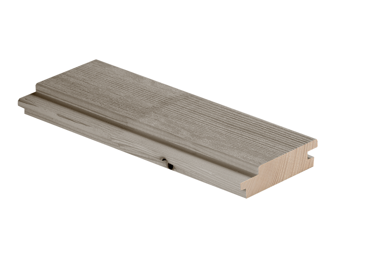Fassade Schalung QUALIWOOD Tanne A+R Impralan 600 Greyback strukturfein Profil 11