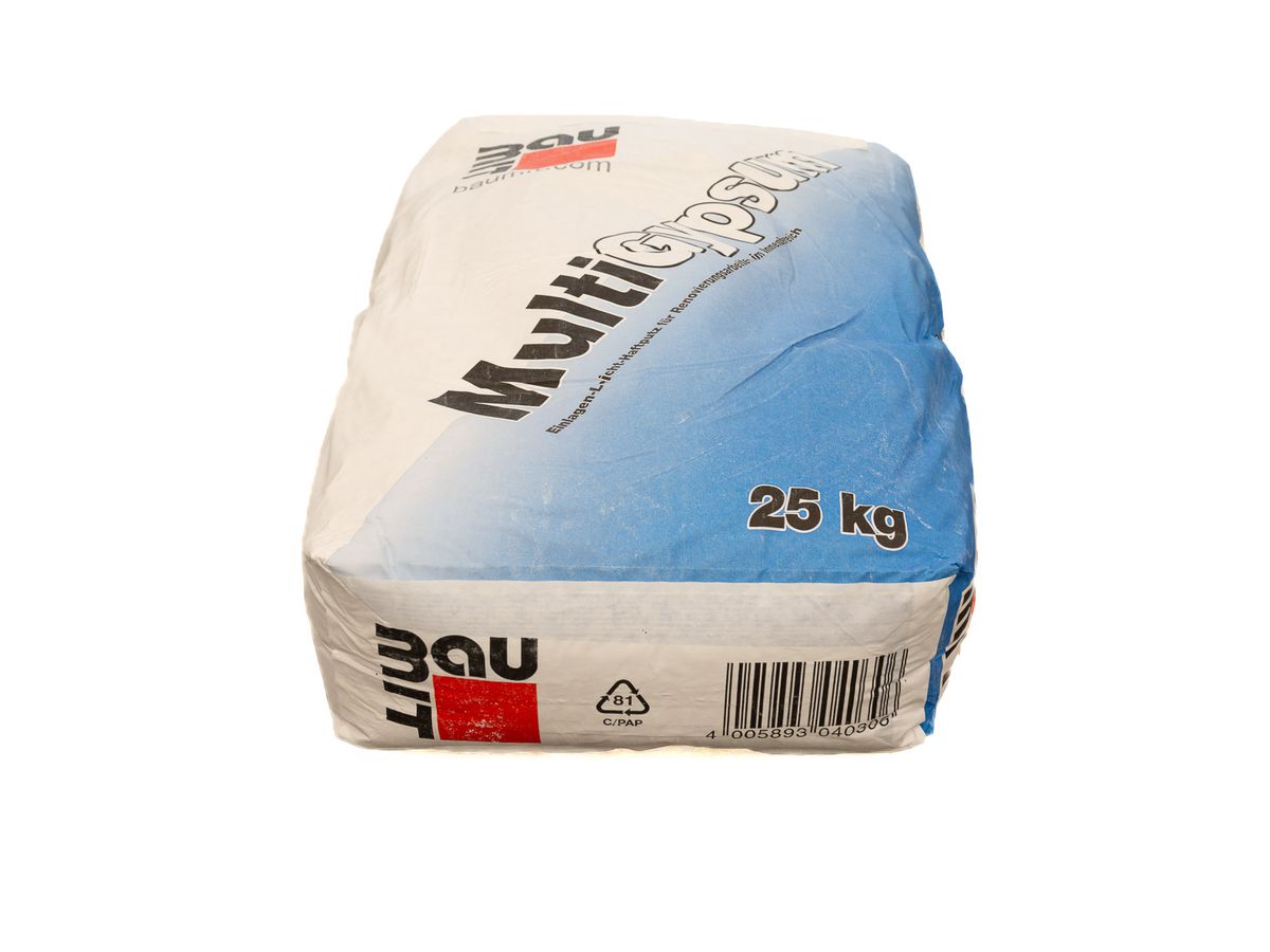 Gips Leichthaftputz innen MultiGypsum Sack à 25kg Verbrauch ca. 1.0 kg/m2/mm