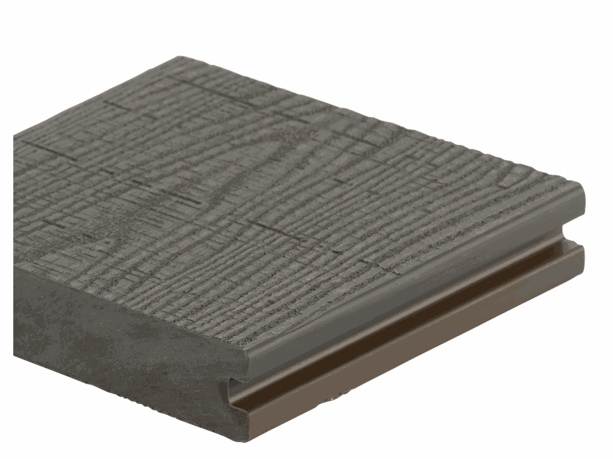 Terrassen Abschlussdiele PrimeWood Naturale mit Nutprofil graphit