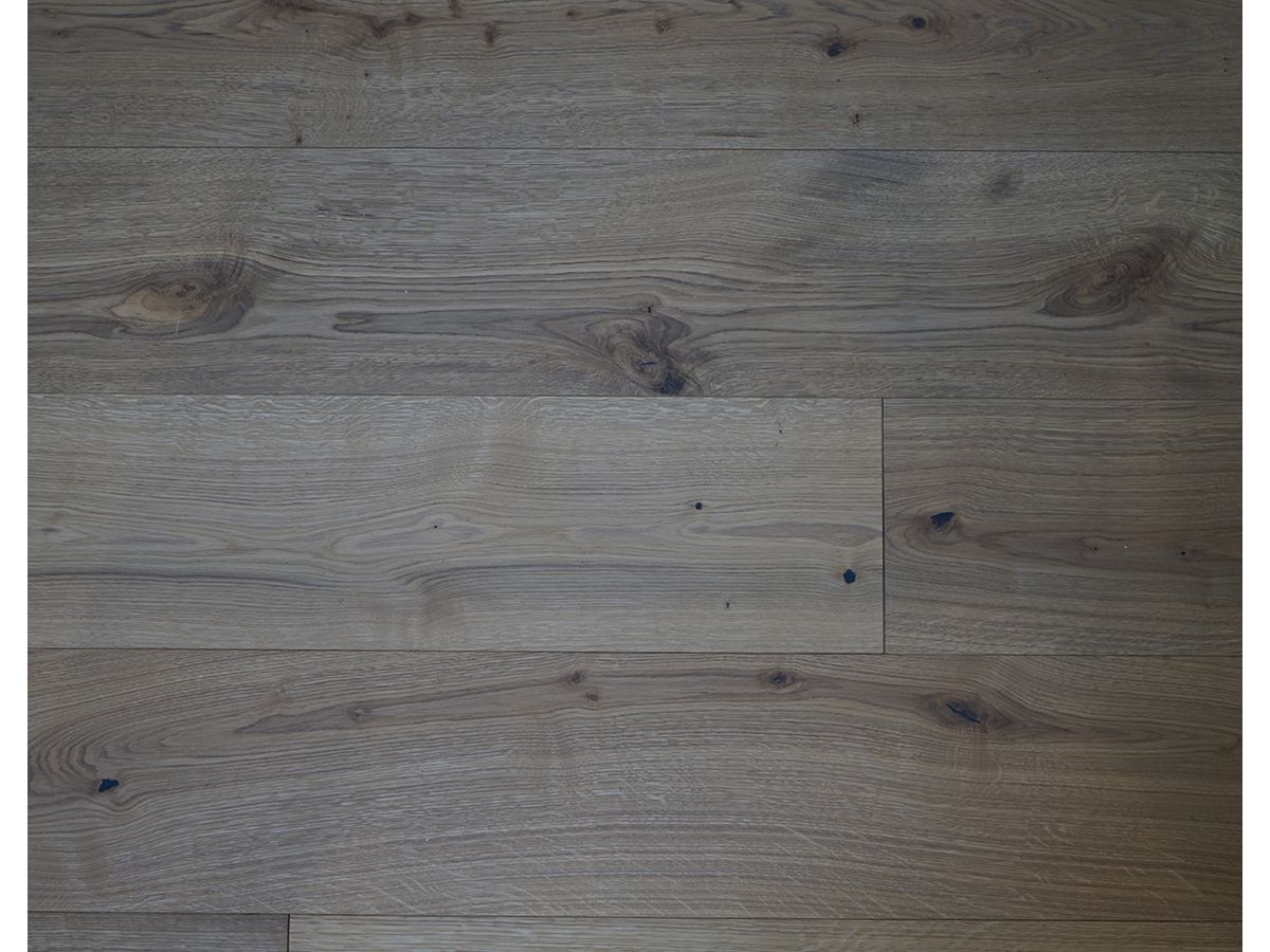Parkett QUALIWOOD CABANE XL Planura Eiche rustikal tief gebürstet schwarz gekittet cremeweiss geölt gefast