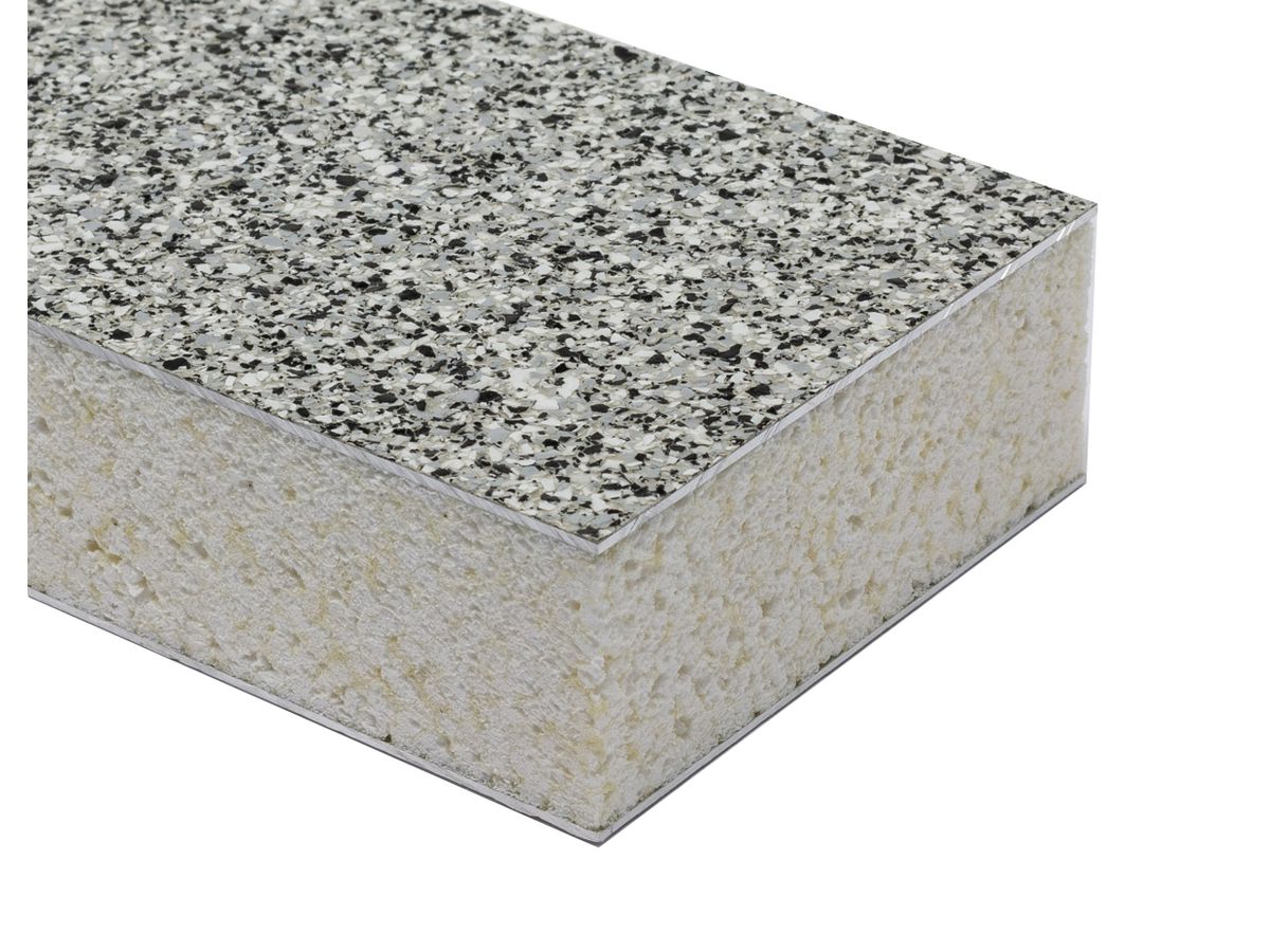 Balkonbodenplatte Terrazza Forte 30 C Chip Granitdekor RS ca. RAL 9010 weiss schwer brennbar BKZ 5.3