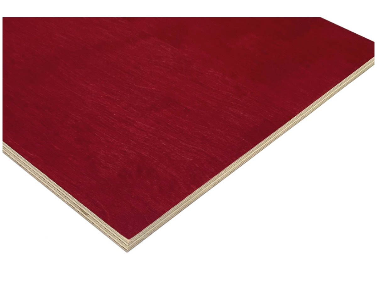 Sperrholzplatte Sperracolor Plac ry red ca. RAL 4002 13-lagig Birke Schälfurniert gestürzt A/B Träger Birkensperrholz