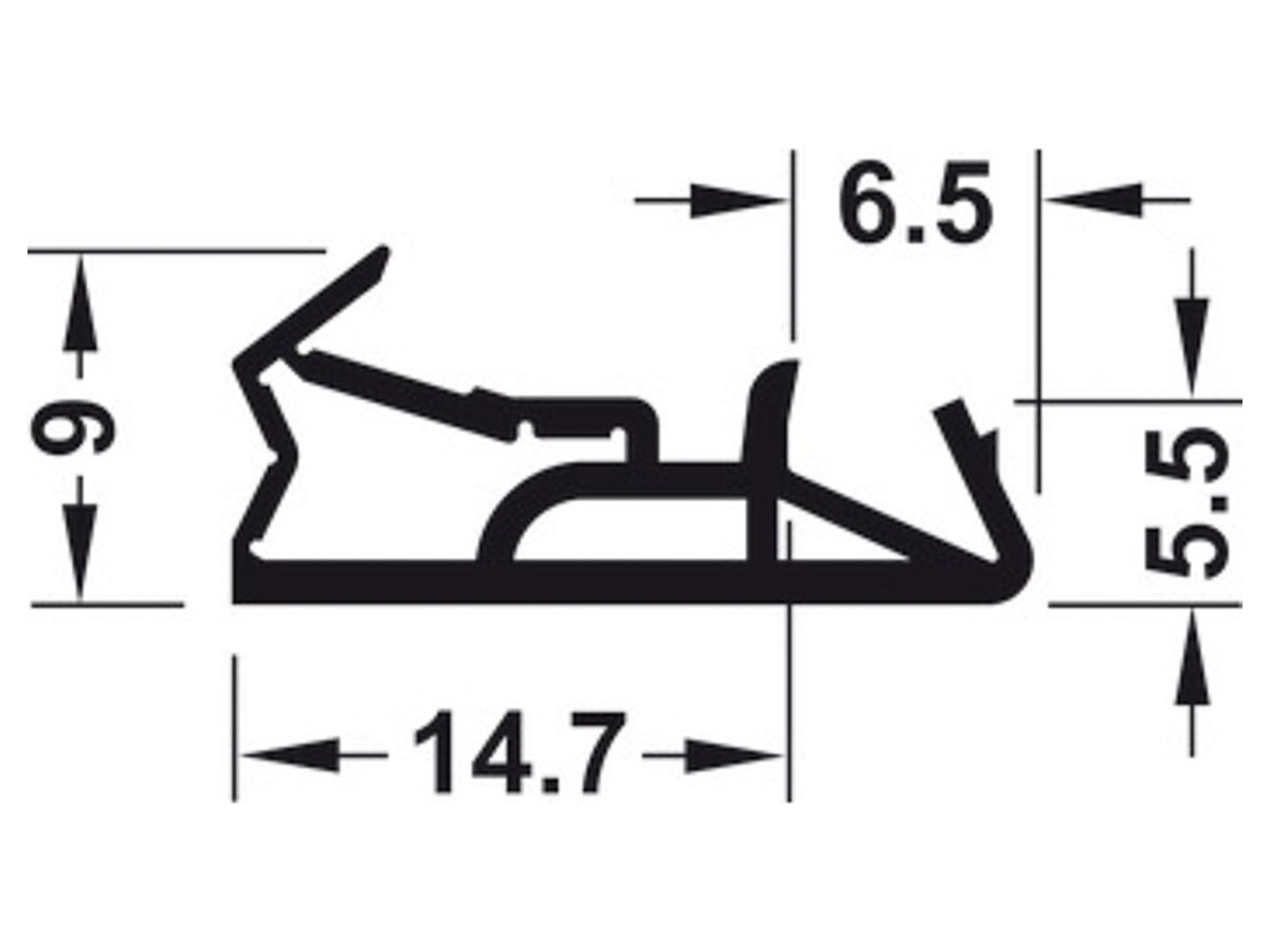 Haustür Dichtung Deventer SV155 schwarz - Falzbreite 15mm