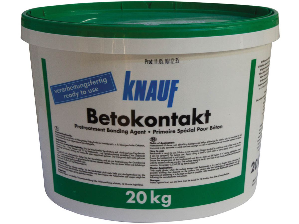 Haftbrücke Betokontakt für Gipsputze auf Beton,  Kessel à 20 kg (kn) Verbrauch ca. 0.25 kg/m2 80m2/Geb.  Nr. 5454