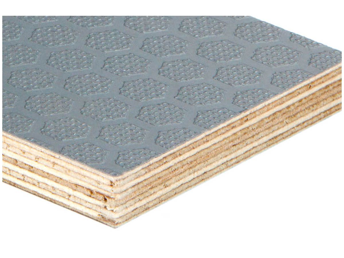 Fahrzeugplatte Wisa-Hexa Grip Birke 9-lagig Phenolharzfilm 220g grau Verleimung EN 636-3