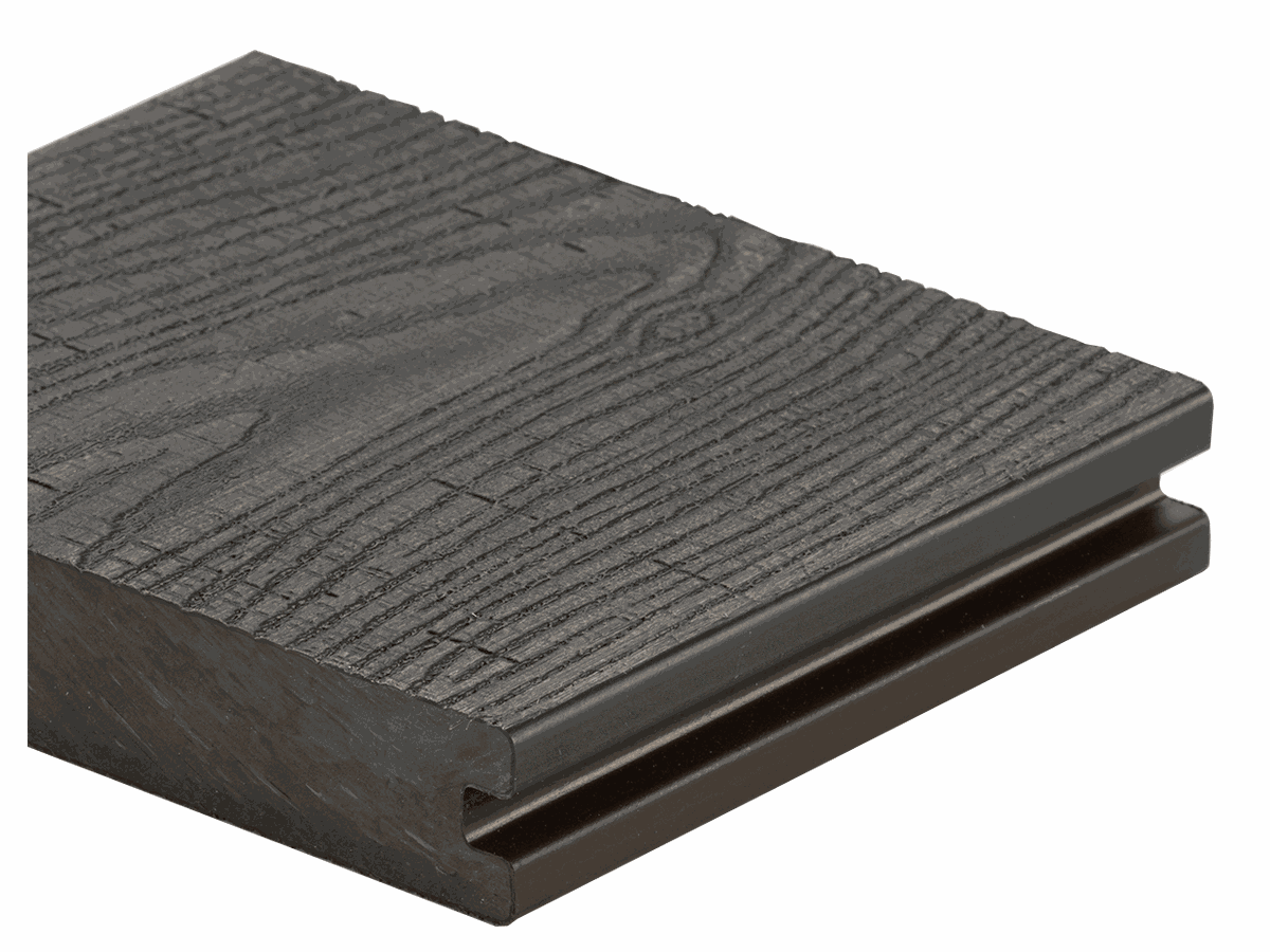Terrassen Abschlussdiele PrimeWood Naturale mit Nutprofil lava