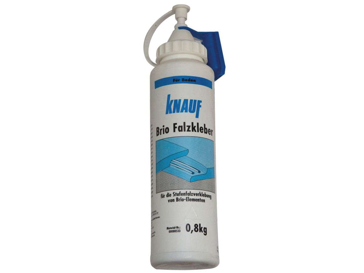 Falzkleber Knauf Brio für Stufenfalzverklebung von Brio Elementen und Brio Heizboden Flasche à 800g Art 88533