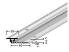 Übergangsprofil PPS silber eloxiert für Aufbauhöhen 4-9.5mm