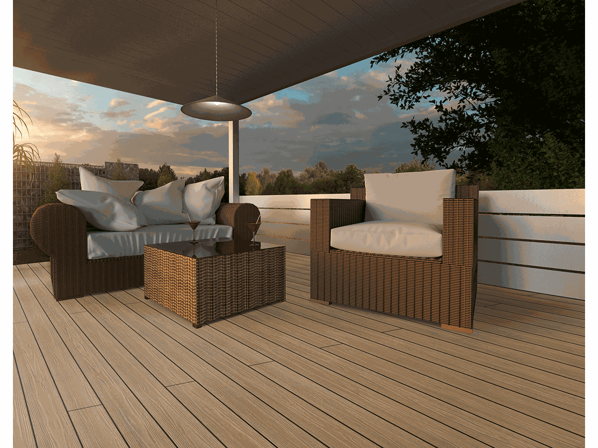 Terrassendiele QUALIWOOD RIVIERA BPC Portofino genutet