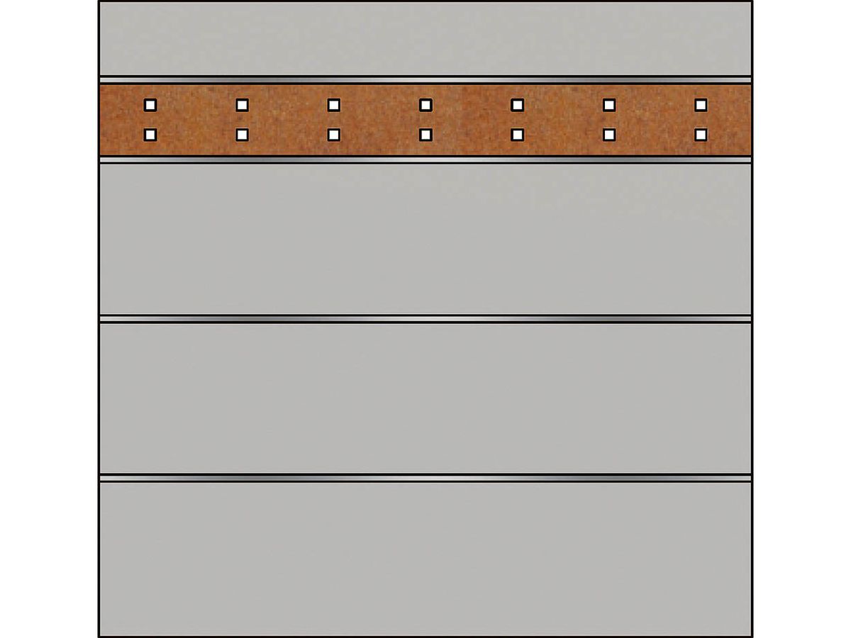 Terrassen Sichtschutz Elevato Element Typ 3 HPL lichtgrau/Corten-Stahl
