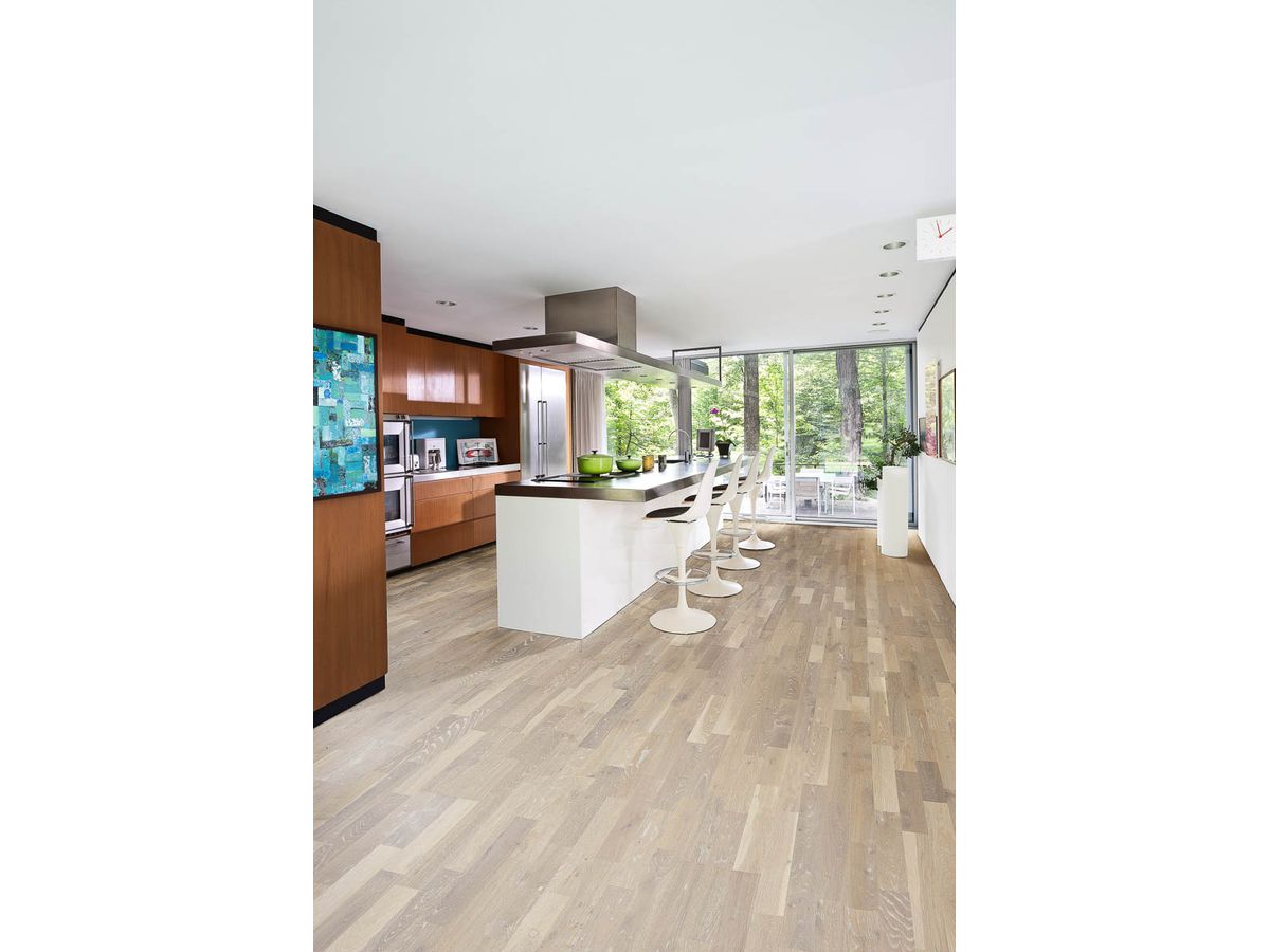 Kährs 3-Stab Design Collection Eiche 44.2 schneeweiss Country wenig Splint gebürstet Mattlack