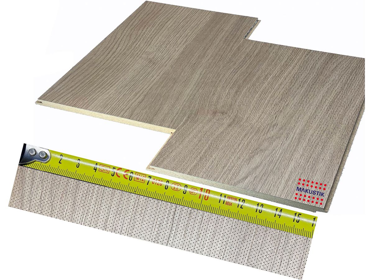 Akustikpaneele Makustik FM300 Decke Wand H3170 Kendal Eiche natur ST12 Träger MDF Längskanten N+K