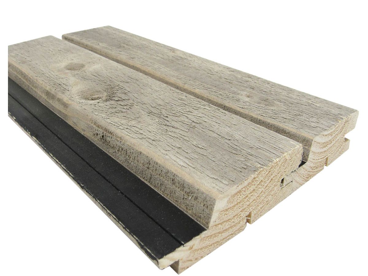 Fassade Schalung QUALIWOOD Rhombus Fichte N1 Silverline Kontrast vorvergraut Sichtseite sägerauh N+K geschlossen Kamm schwarz