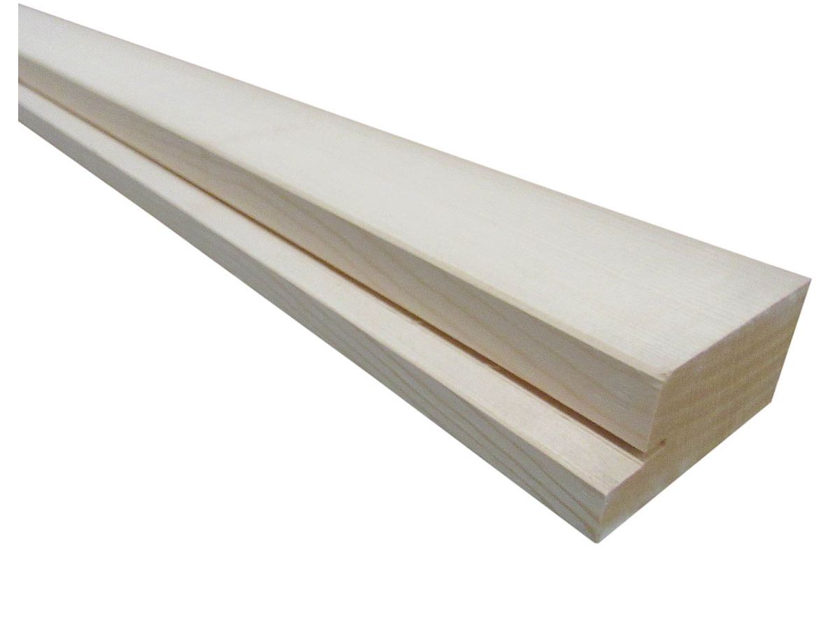 Türrahmenholz Fichte keilgezinkt gefälzt gehobelt - Einfachfalz 15x28mm Dichtungsnut