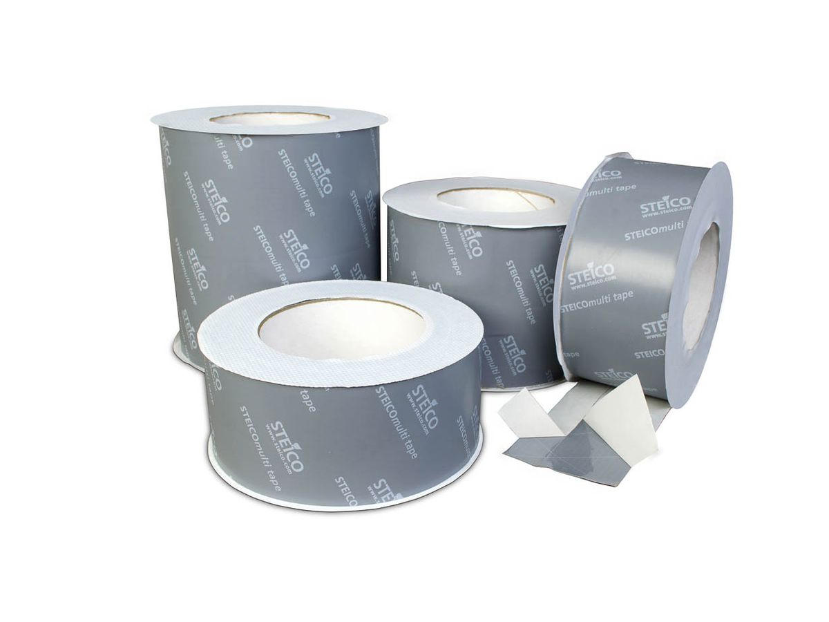 Klebeband Steico multi tape F Geschlitzt mit Spezialfolie Rolle à 25m Schlitzung Trennpapier 75/75mm