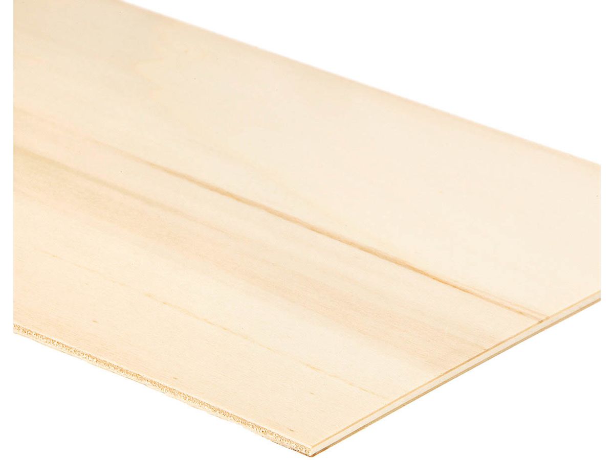 Sperrholzplatte Pappel AB/BB roh 3-lagig 1-seitig gebleicht  Verleimung EN 636-1