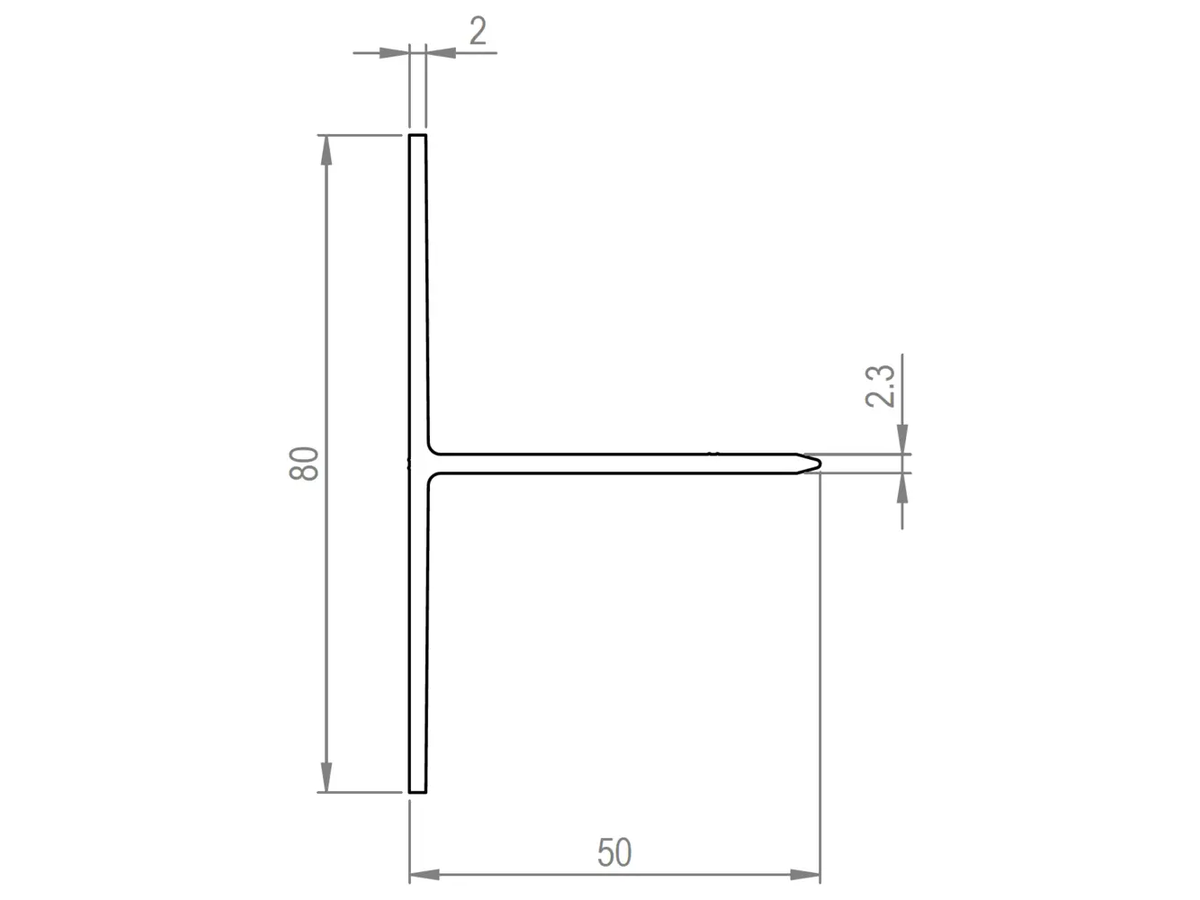 Fassade Montagezubehör Ecolite T-Profile Primär Vertikalprofil