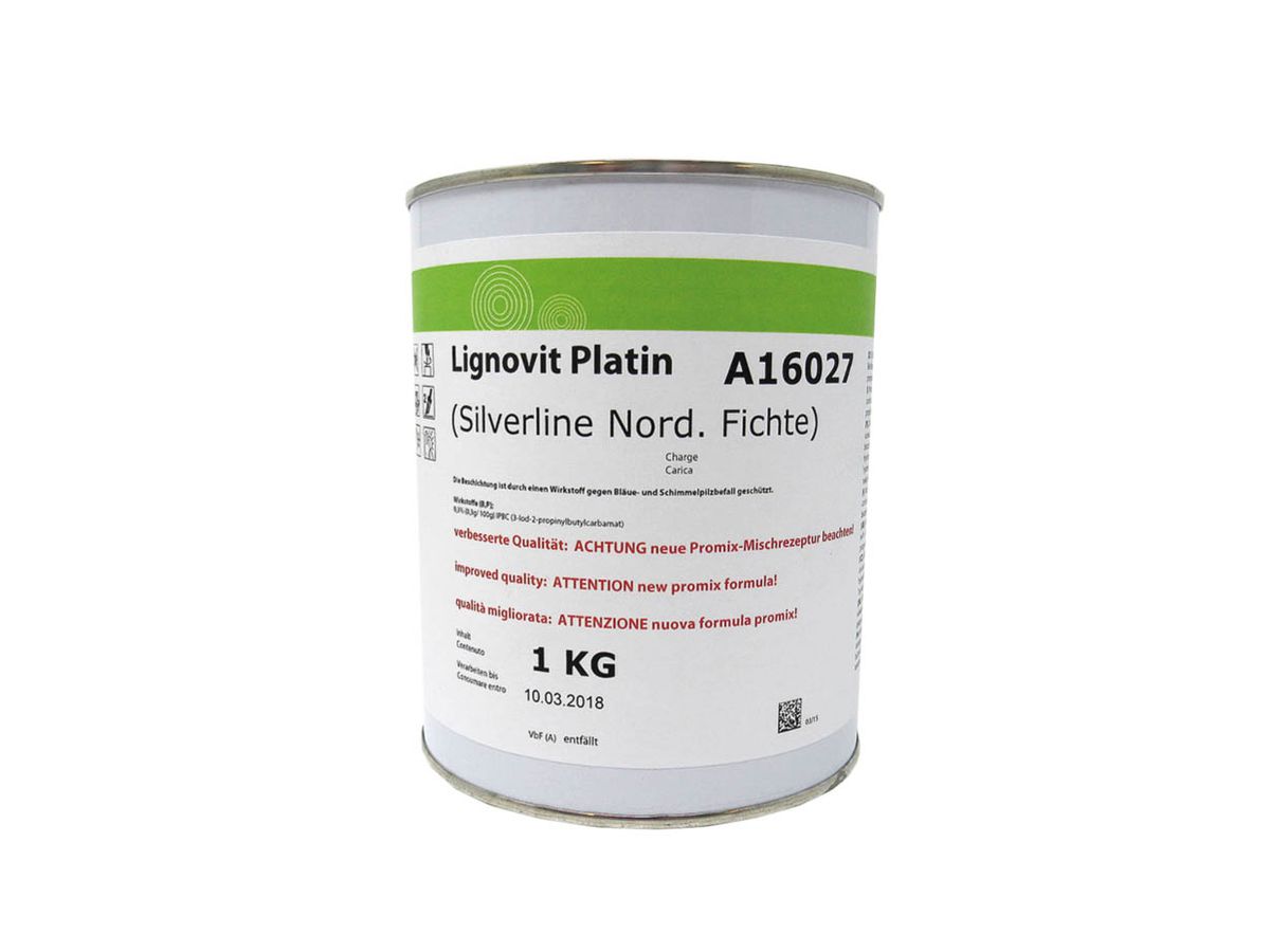 Vergrauungslasur (passend zu Aussenschalung Silverline) Lignovit Platin A16027 Silverline (adl) Gebinde à 1 Liter