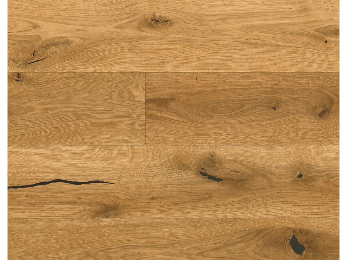 Parkett QUALIWOOD CHESA Landhausdiele Kamor Rustico Eiche gebürstet schwarz gekittet geölt