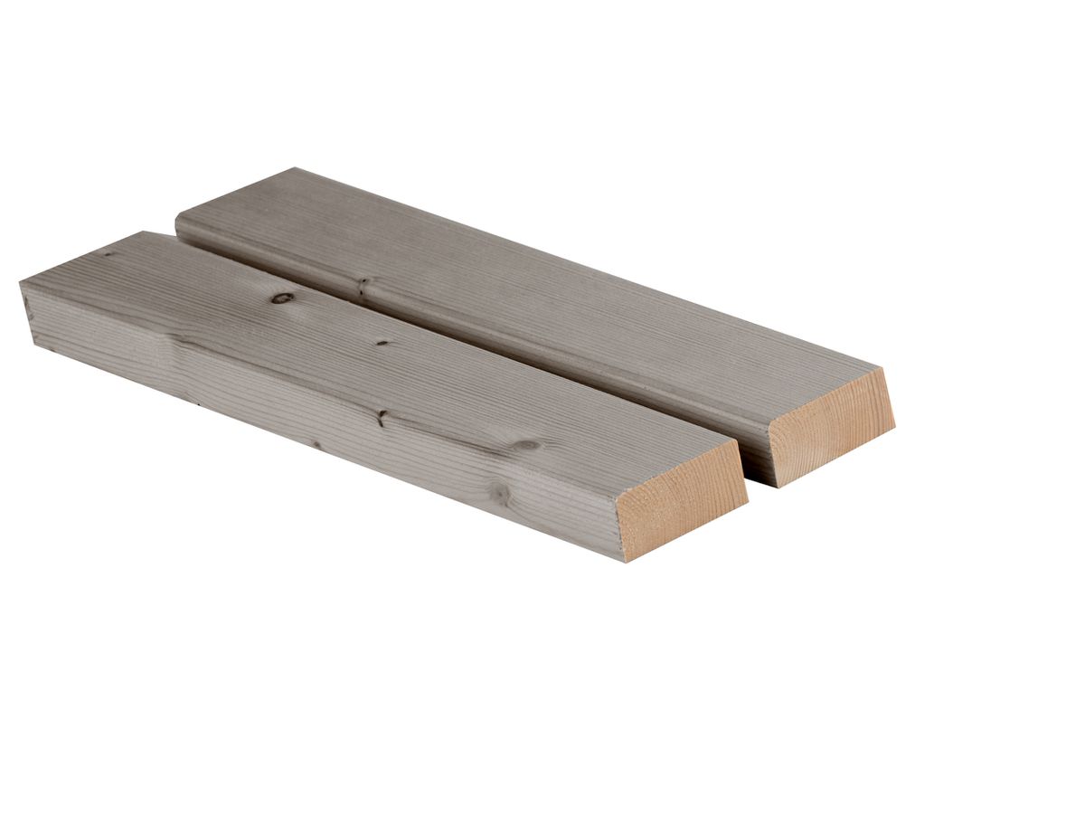 Fassade Schalung QUALIWOOD Rhomboid Fichte Nord N1/N2 ArboGrey Classic Stahlgrau gehobelt abgeschrägt Profil 70
