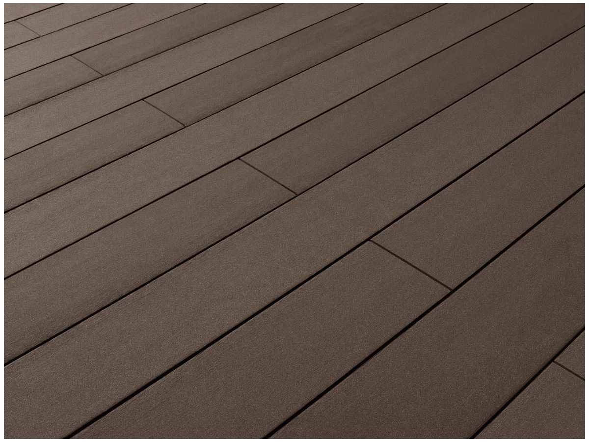 Terrassendiele Terrafina XL glatt gebürstet WPC Vollprofil grau-braun