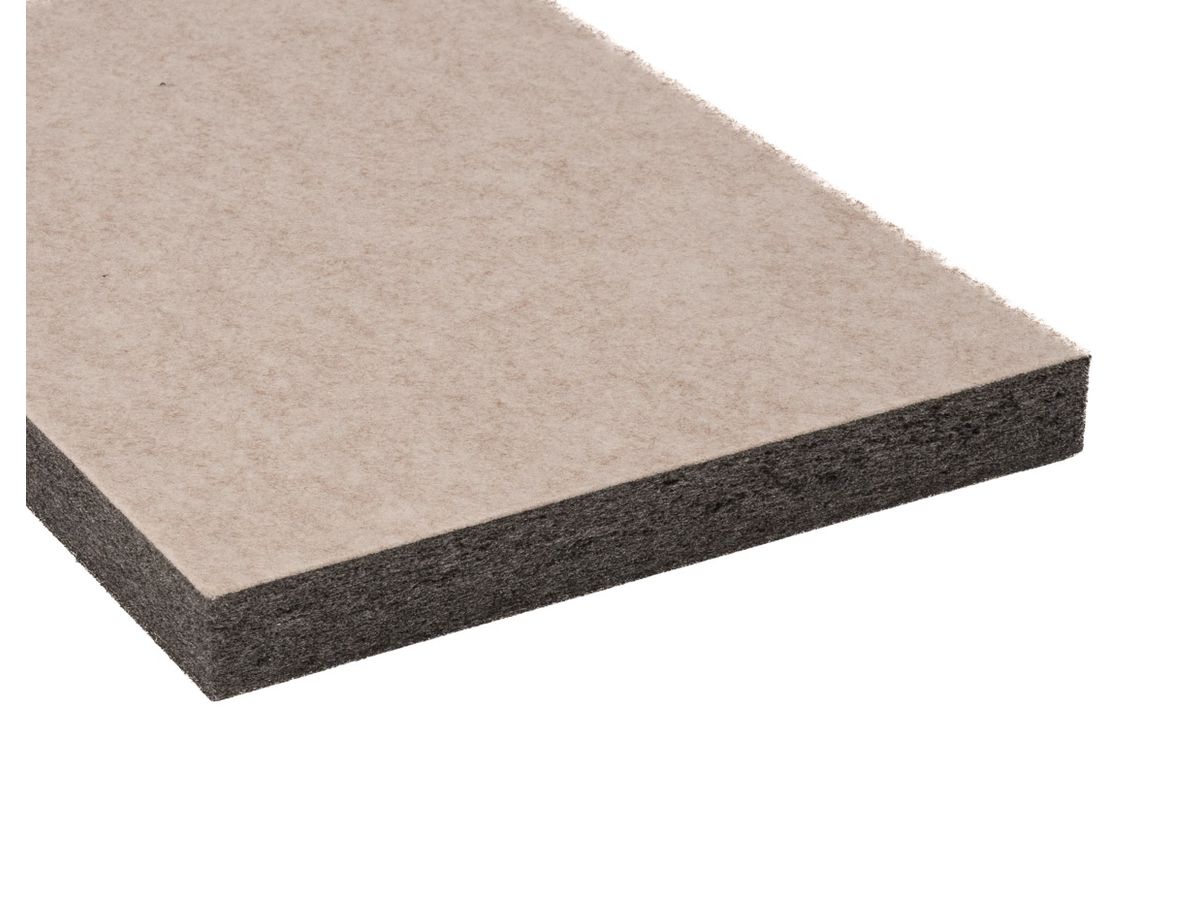 Akustikplatte aPerf board colour-25 stone beige Vlieskern anthrazit RS=ohne Oberflächenkaschierung 3200g/m2