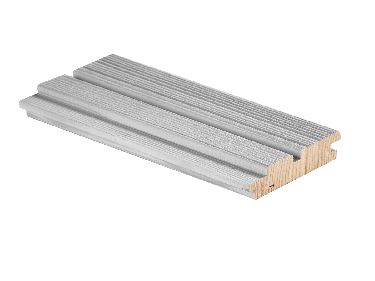 Fassade Schalung QUALIWOOD Tanne A+R ArboGrey 30 Perlmutt strukturfein Profil 12