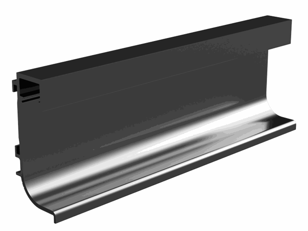 Griffmulde L-Form Horios LED Edelstahlfarbig ohne Schliff Axossa® Griffmulden-System Pk. à 10Stk.