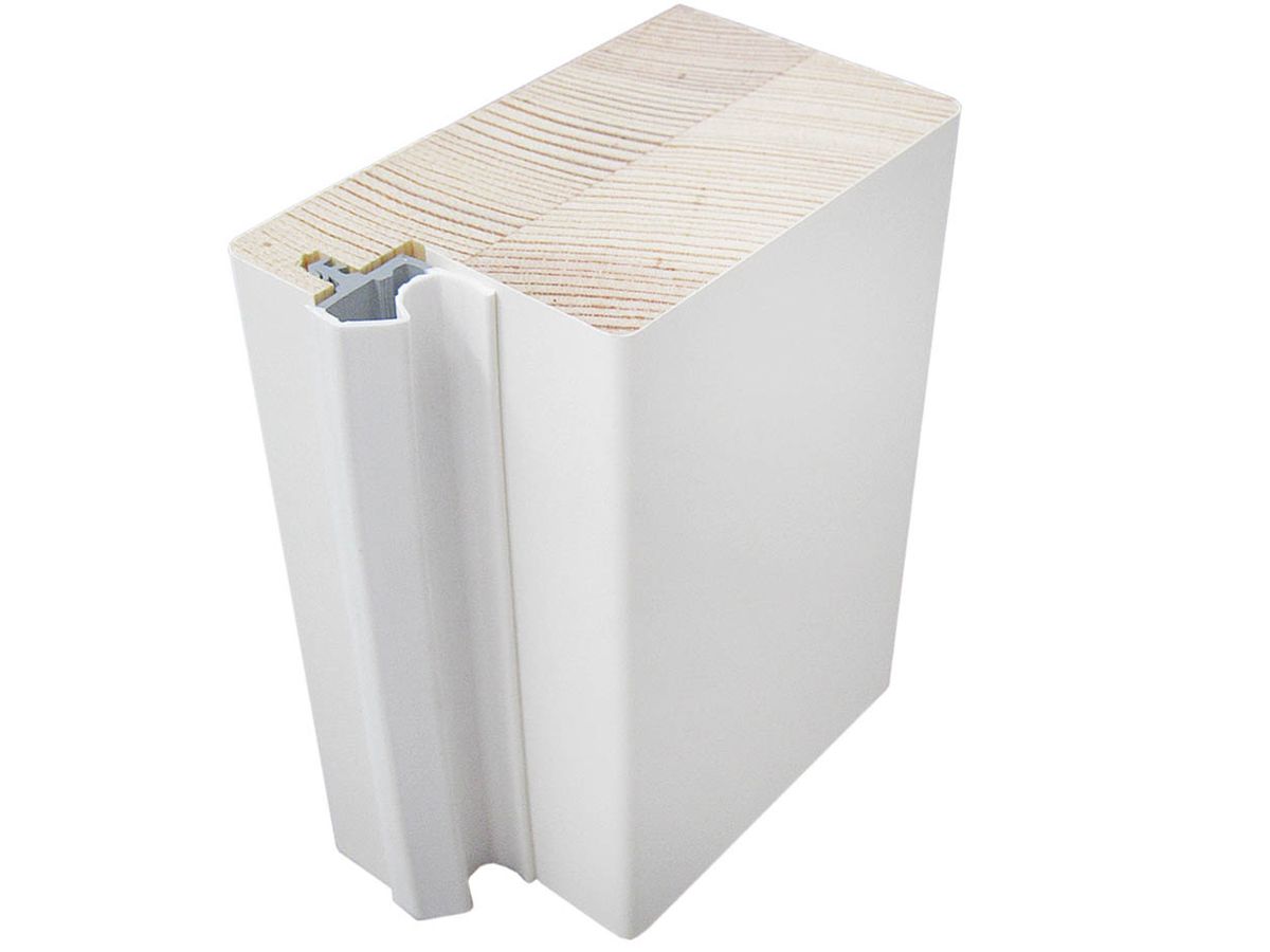 Türrahmen EI30 Aufrecht Herholz Typ 3 weiss lackiert gefälzt Kiefer-Kern 2x Band 3-tlg WF vernickelt Band rechts
