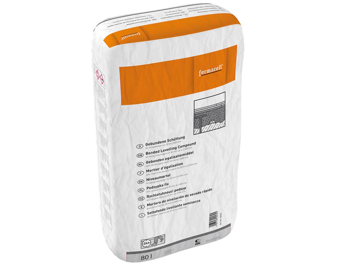 Schüttung Fermacell Gebunden T Schütthöhen 10-2000 mm Sack à 80 Liter Verbrauch ca. 10 L /m2 pro 10 mm Schütthöhe