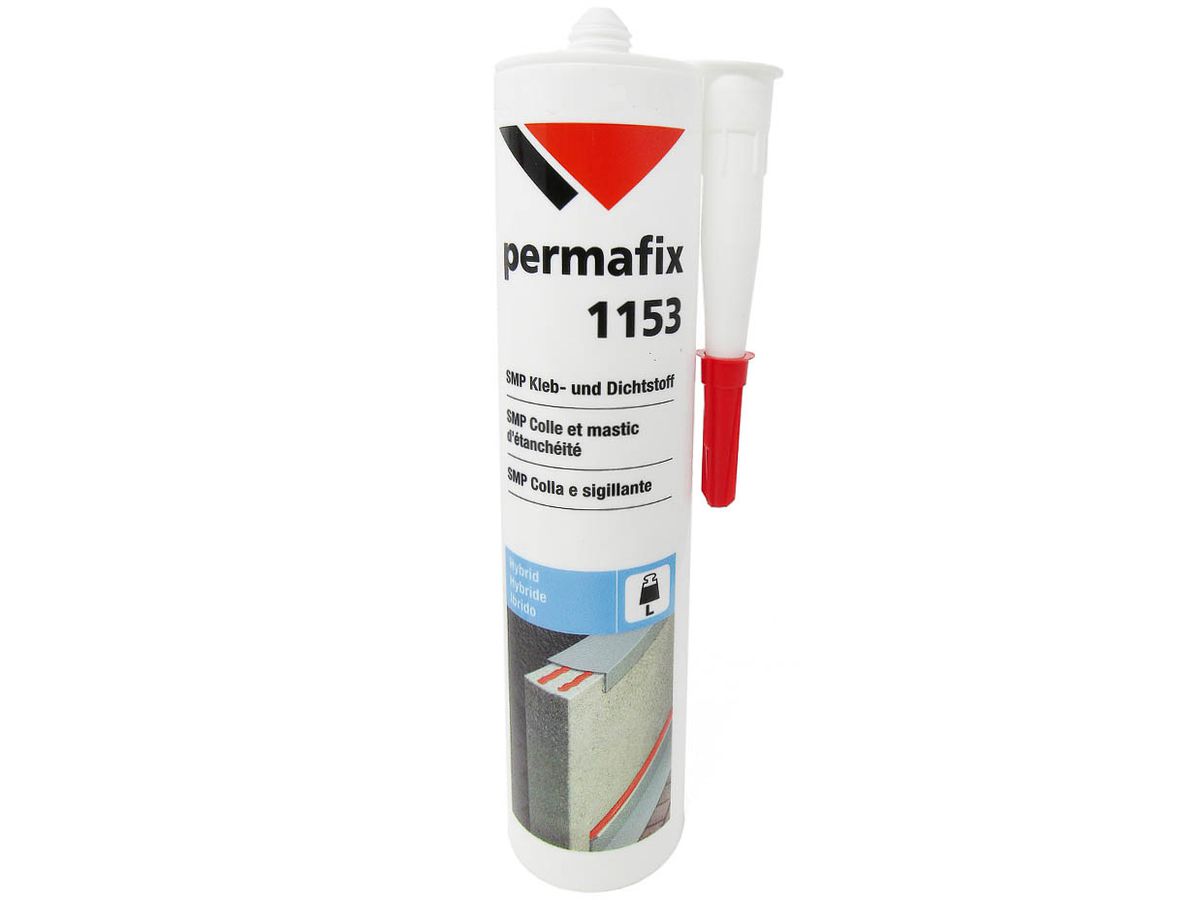Permapack Klebstoff Hybrid, MS-Polymer RAL 9003 Signalweiss Permafix 1153  Artikel 17202  Kartusche à 290 ml