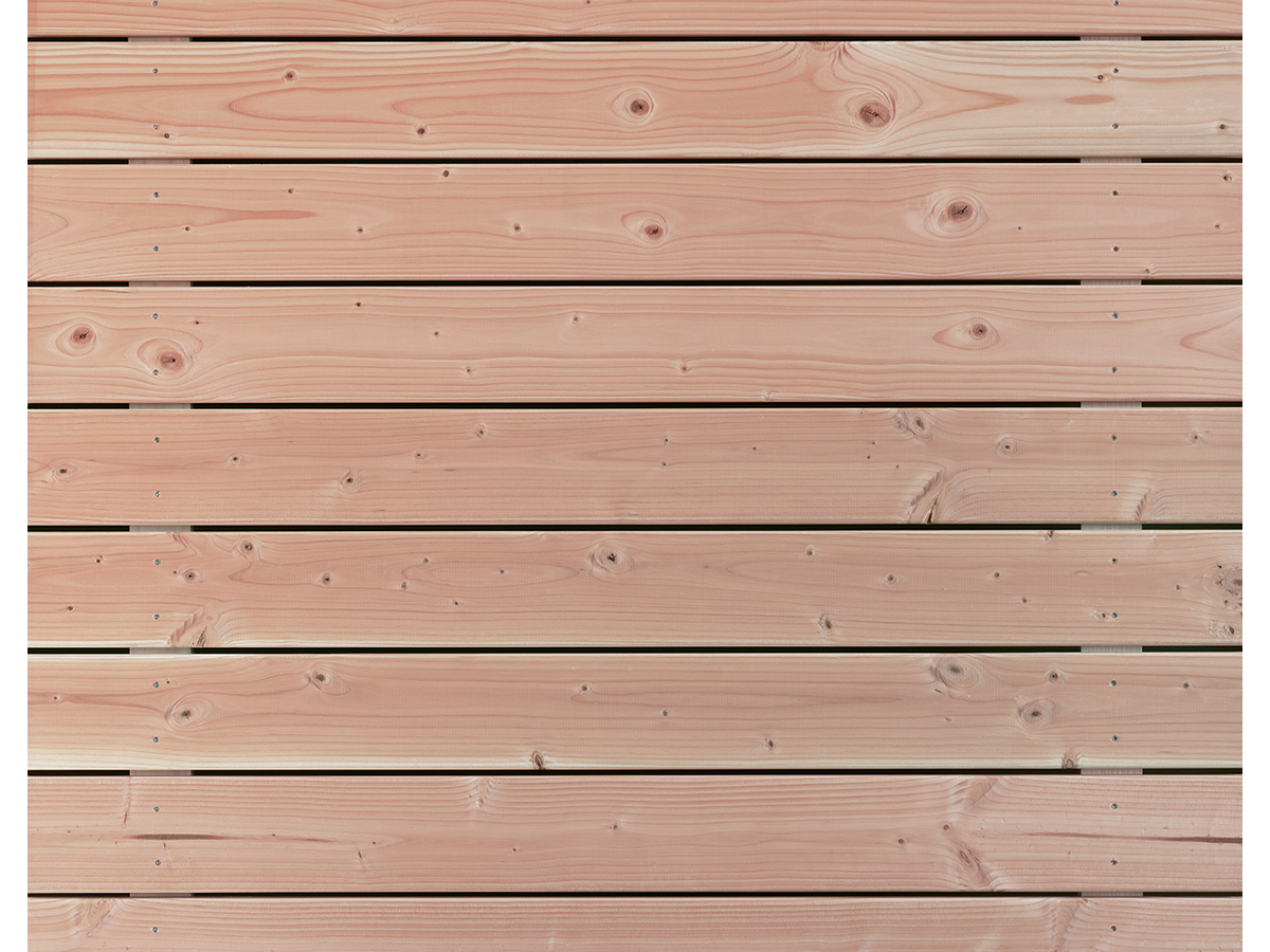 Terrassendiele Douglasie N2 4-seitig gehobelt Längskanten gerundet Splintholz zulässig