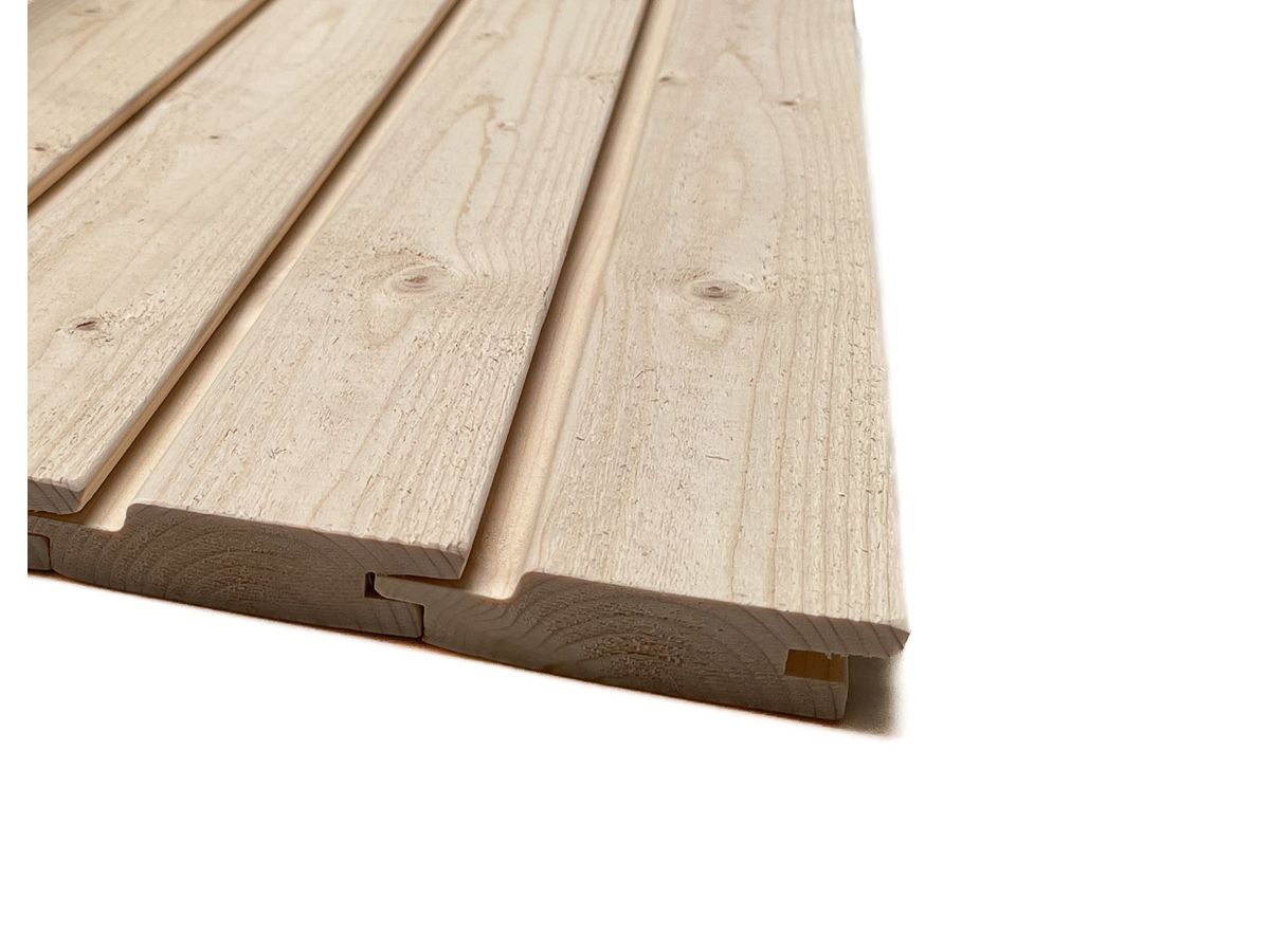 Fassade Schalung QUALIWOOD Rhomboid Fichte Nord N1 Sichtseite sägeroh Profil 23 N+K