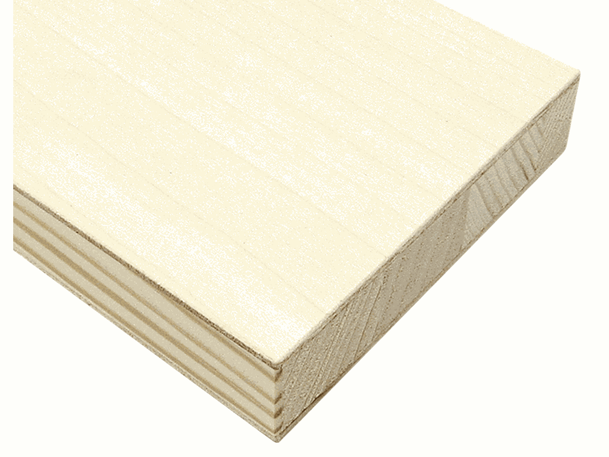Tischlerplatte Stab edelfurniert Fichte A=Front/C schlicht Brettcharakter ruhig RS=blind o. Buchs helle Farbe Furnierstärke 1.5mm