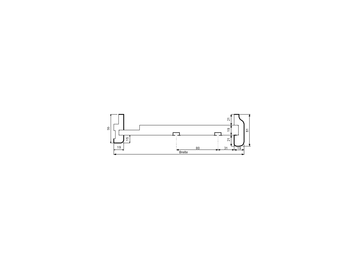 Vorhangbrett Wetraform U106 weiss Büttenstruktur BS 2x Nut für Schiene VS57 STA VBW 250/2