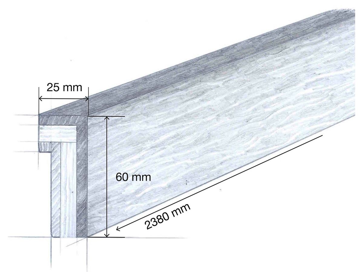 Abschlussleiste Admonter Akustikplatte Acoustics Dot Fichte alt roh