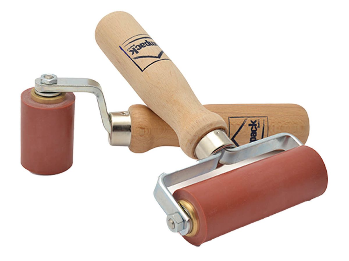 Anpressrolle Ampack einarmig mit Holzgriff Rollenmaterial Silikon