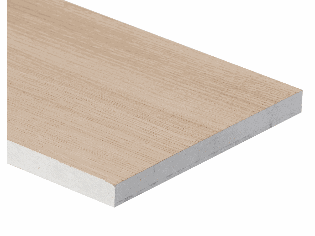 Gipsfaserplatte edelfurniert Giplac Eiche europäisch A/B A=First schlicht nicht brennbar RF1 (6q.3) VKF 30527
