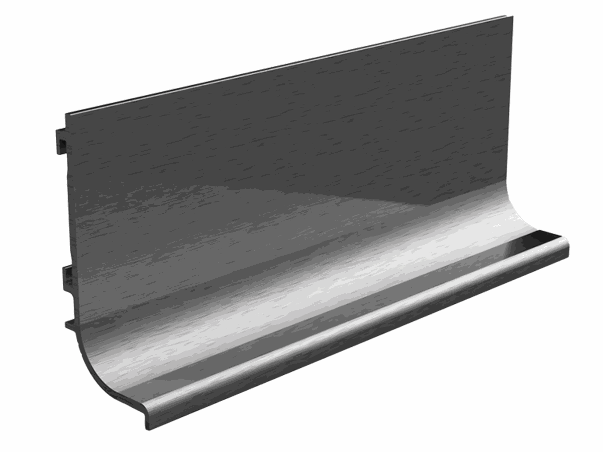 Griffmulde L-Form Horios Edelstahleffekt geschliffen Axossa® Griffmulden-System