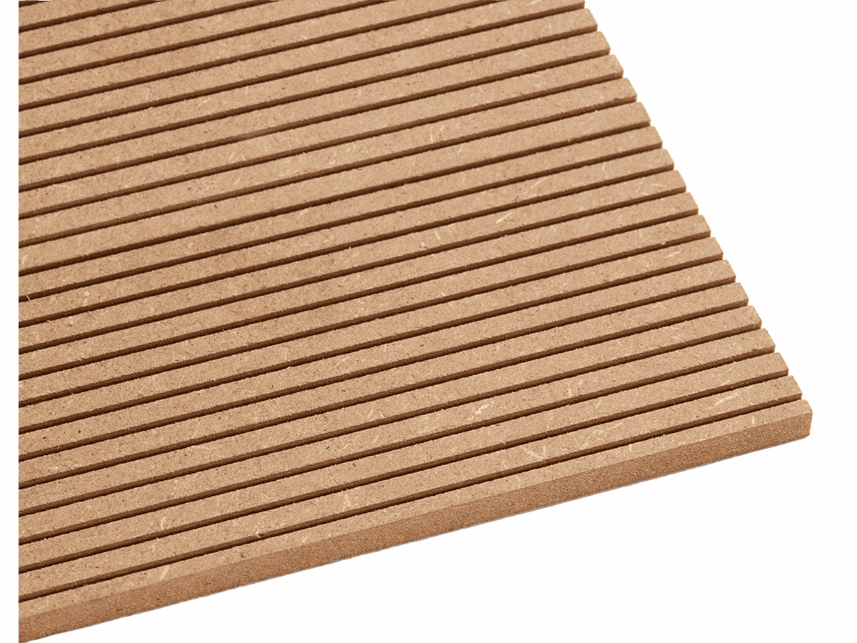 MDF Platte Form roh Sonae Arauco E05 formbar für Rundungen Biegungen nicht tragend im Trockenbereich