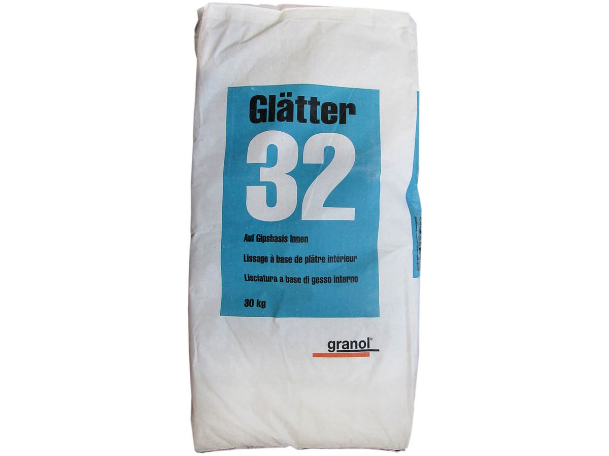 Gispglätter 32, Granol Sack à 30 kg Verbrauch/m2: 1 kg/mm  Art. 433320