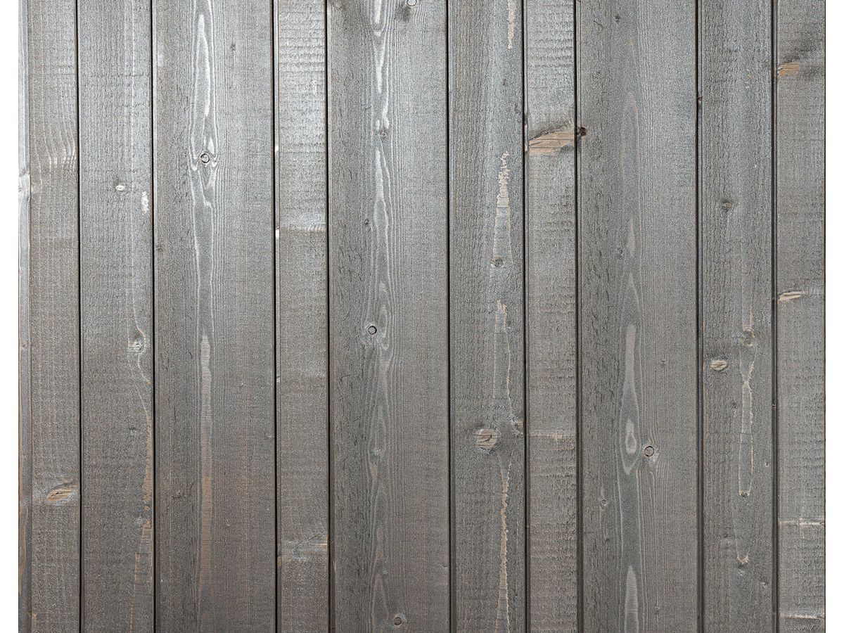 Fassade Schalung QUALIWOOD Fichte heimisch N1 Vario Grau Sichtseite sägerauh Kanten gerundet N+K
